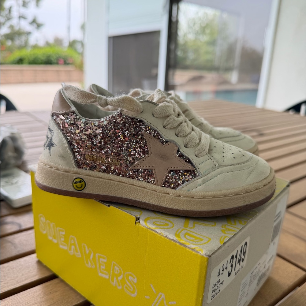 Golden Goose Kids Glitter Star Sneakers - Pink/Beige